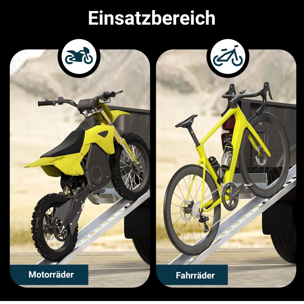 Rampa di carico 192 cm in alluminio per moto e quad fino a 182 kg