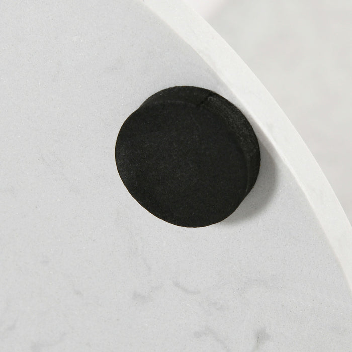 Appendiabiti da Terra 6 Ganci 32x171 cm Disco in Acciaio e Base in Ardesia Bianco