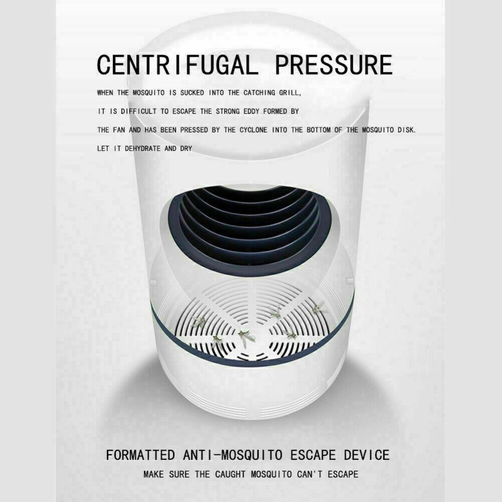 Trade Shop - Lampada Anti Zanzare Insetti Mosche Zanzariera Elettrica Usb Led Aspiratore Fan -