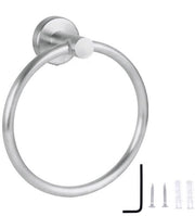 Sostegno per Asciugamano Ronde Design 16 cm - Anello per Asciugamano - Acciaio Inossidabile - Montaggio a Parete - Stile - 180 Gradi Rotativo