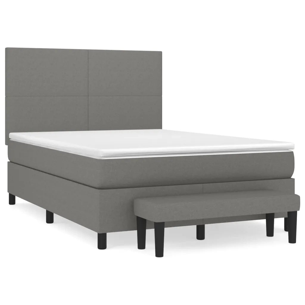 Giroletto a Molle con Materasso Grigio Scuro 140x200cm Tessuto 3136438