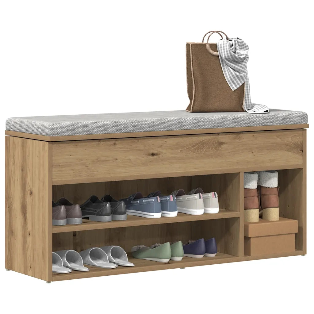 Scarpiera-Scaffale per scarpe Rovere Artigianale 102x30,5x45 cm Legno Multistrato