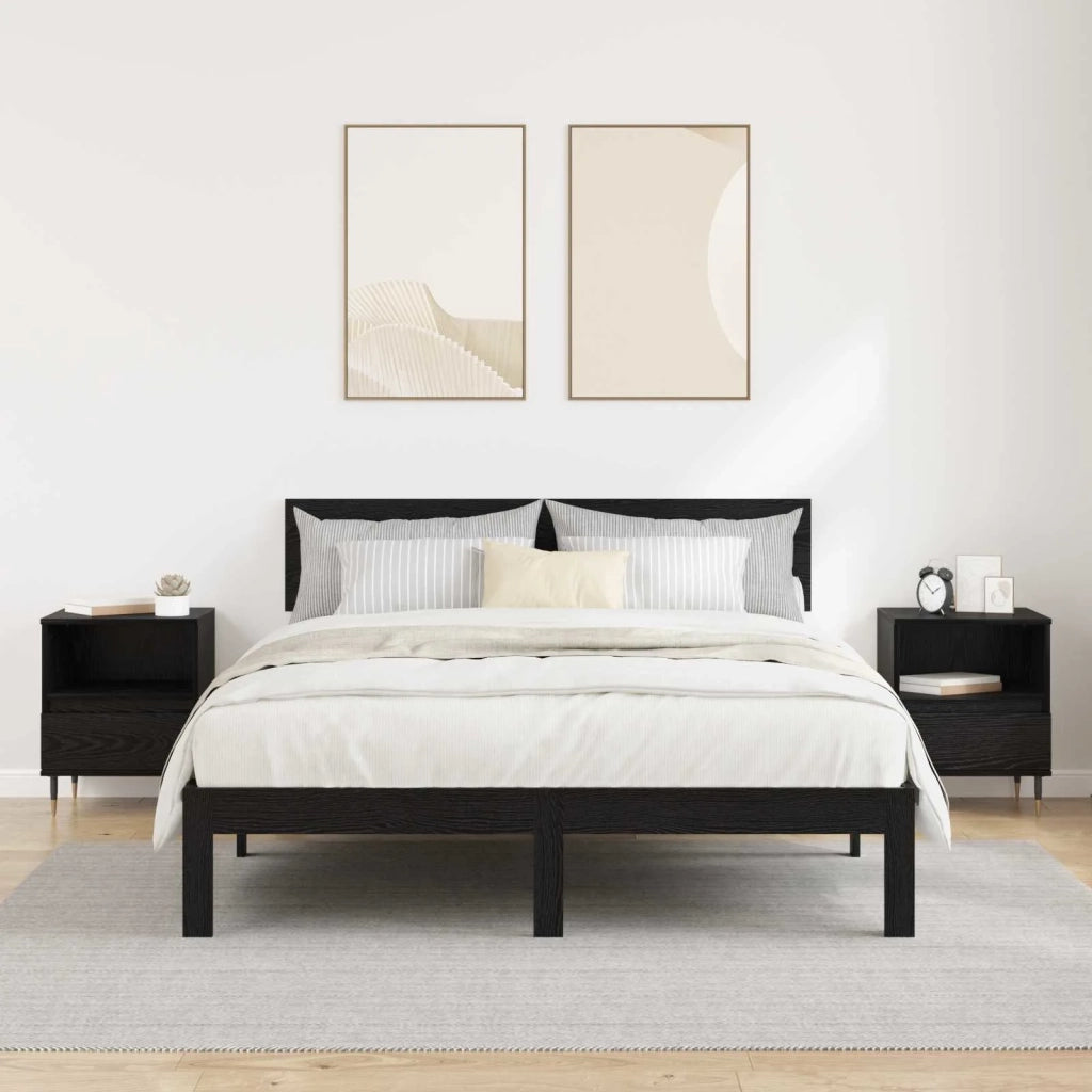 Armadio da Notte con cassetto 2 pcs Rovere Nero 40 x 35 x 50 cm 882654