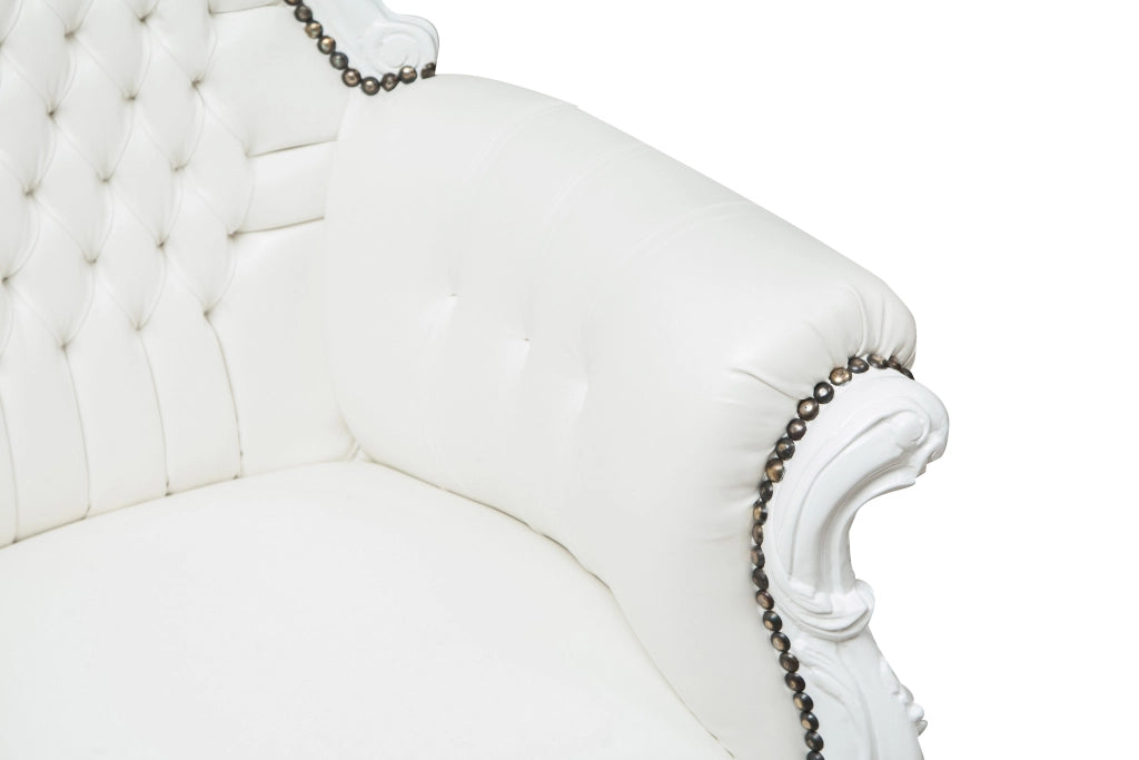 Biscottini Poltrona a trono stile francese Luigi XVI in legno massello di faggio L85XPR83XH145 cm