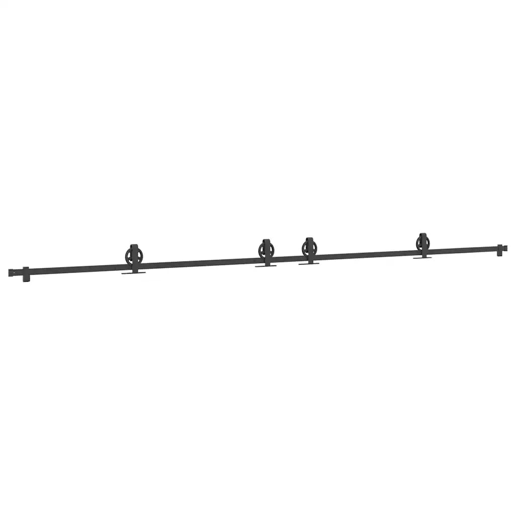 Kit di Binari per Porte Scorrevoli 400 cm Acciaio Nero CFW3890098