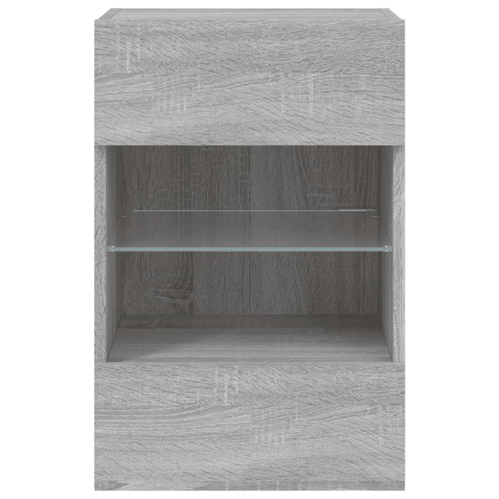 Mobile TV multimediale mensola TV credenza mobile TV parete attrezzata per sala da pranzo soggiorno camera da letto con luci LED Sonoma 40 x 30 x 60,5 cm grigio 02_0028047
