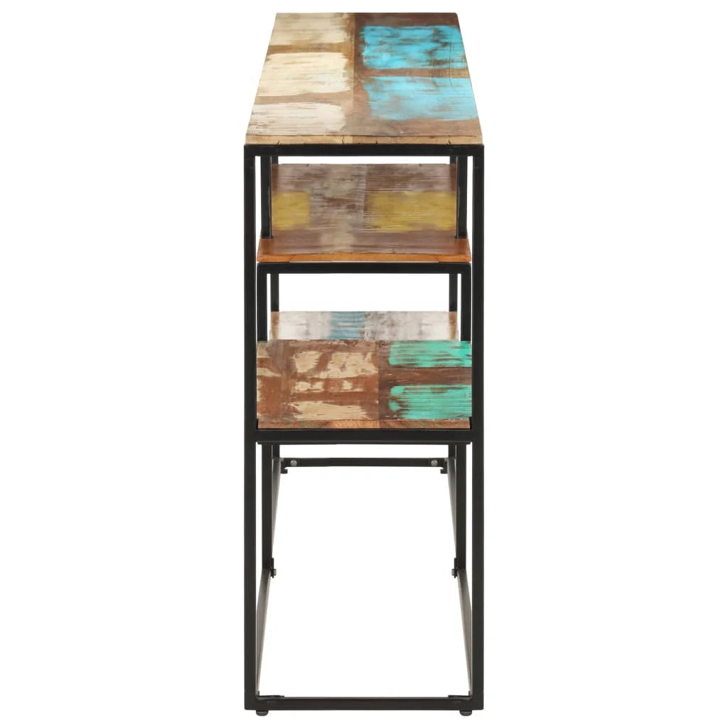 Buffet credenza cassettiera armadio mobile contenitore organizer per cucina soggiorno salotto 150 x 30 x 75 cm legno massello di recupero marrone 02_0029555