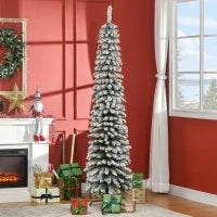 Albero di Natale Innevato a 3 Sezioni con 490 Rami in Metallo e Plastica, 54x54x210 cm, Verde