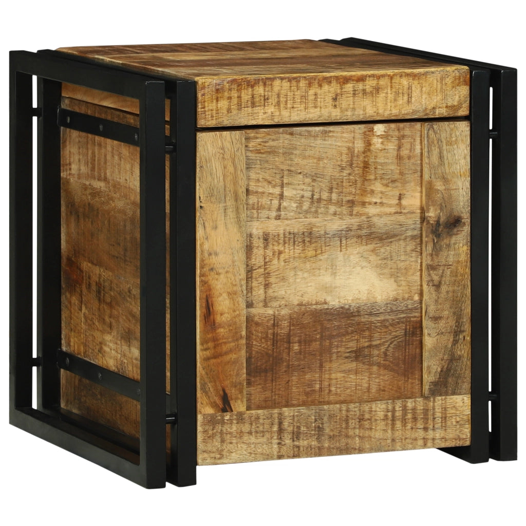 Scatola di stoccaggio 40x40x40 cm in legno massello grezzo