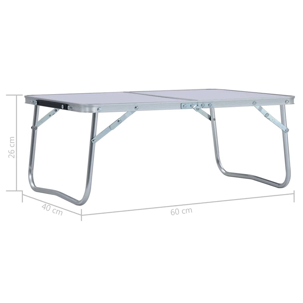 Tavolo Pieghevole da Campeggio Bianco in Alluminio 60x40cm CFW4808152