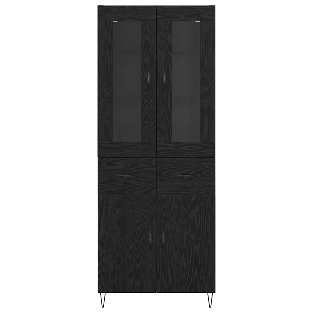 Credenza Rovere Nero 69,5 x 34 x 90 cm Legno multistrato 3402711