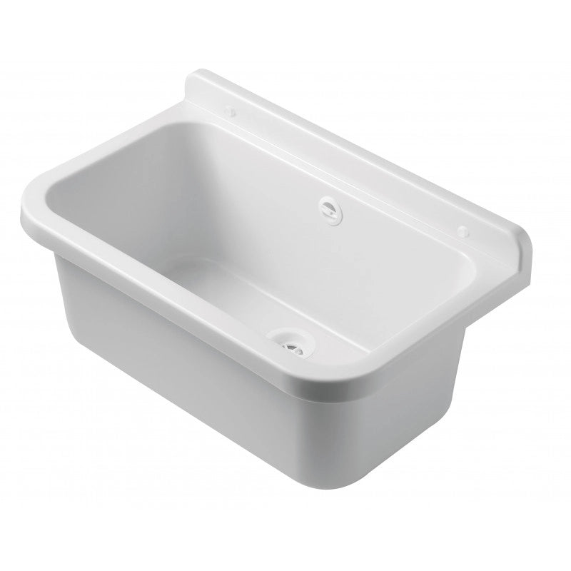 Pilozzo a muro da esterno 55x34 cm con troppopieno  Bianco  Giardino e garage  Kit di montaggio e scarico  Negrari
