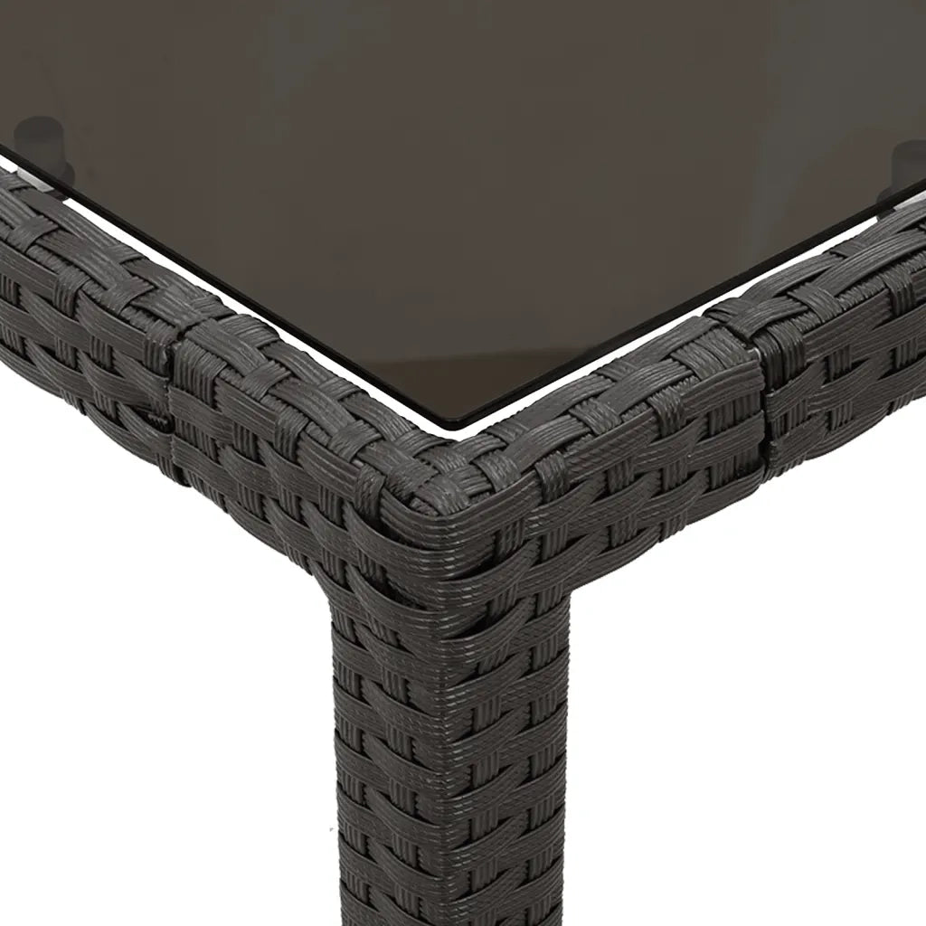 Set da Pranzo da Giardino 7 pz Nero con Cuscini in Polyrattan