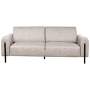 Divano 3 posti rivestito in tessuto effetto pelle grigio schienale regolabile stile moderno