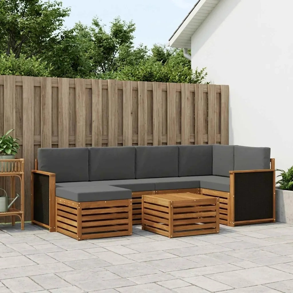 Set divano sezionale con cuscino 6 pcs Naturale e Antracite