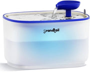 Fonte di acqua automatica 2,5 L con illuminazione LED Fonte di acqua per gatti e cani Dispensatore di acqua in acciaio inossidabile con livello di acqua visibile e pompa a radiofrequenza