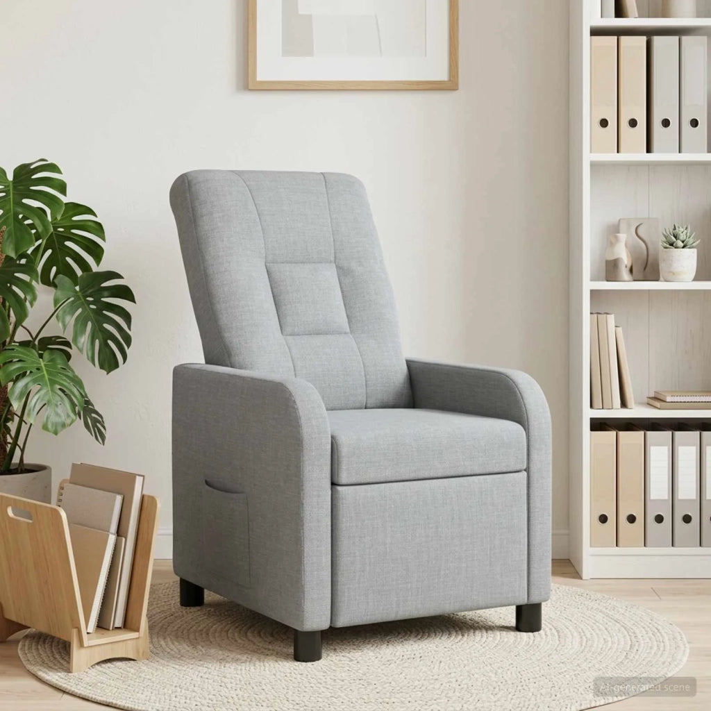 Divano Sedia-Poltrona reclinabile Grigio Chiaro Tessuto 805667