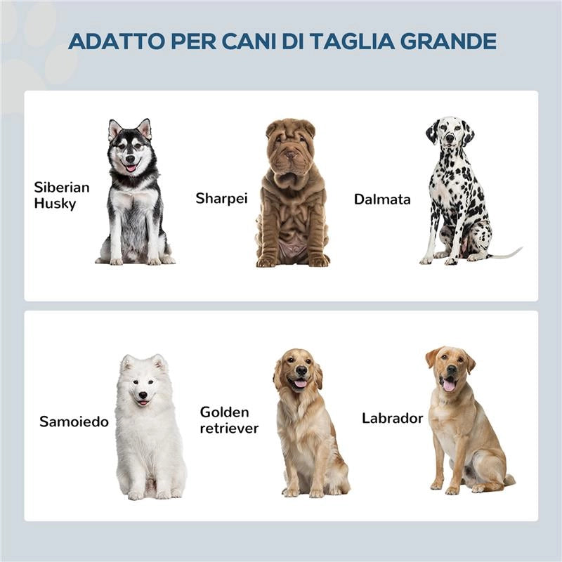 CIOTOLE PER CANI RIALZATE CON ARMADIETTO DA 44L E 2 CIOTOLE IN ACCIAIO, 60X30X35.5CM, BIANCO