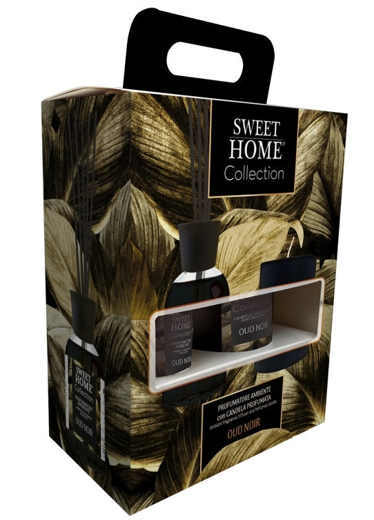Set Diffusore Profumo Idea Regalo 100 ml + Candela 120 gr Oud Noir