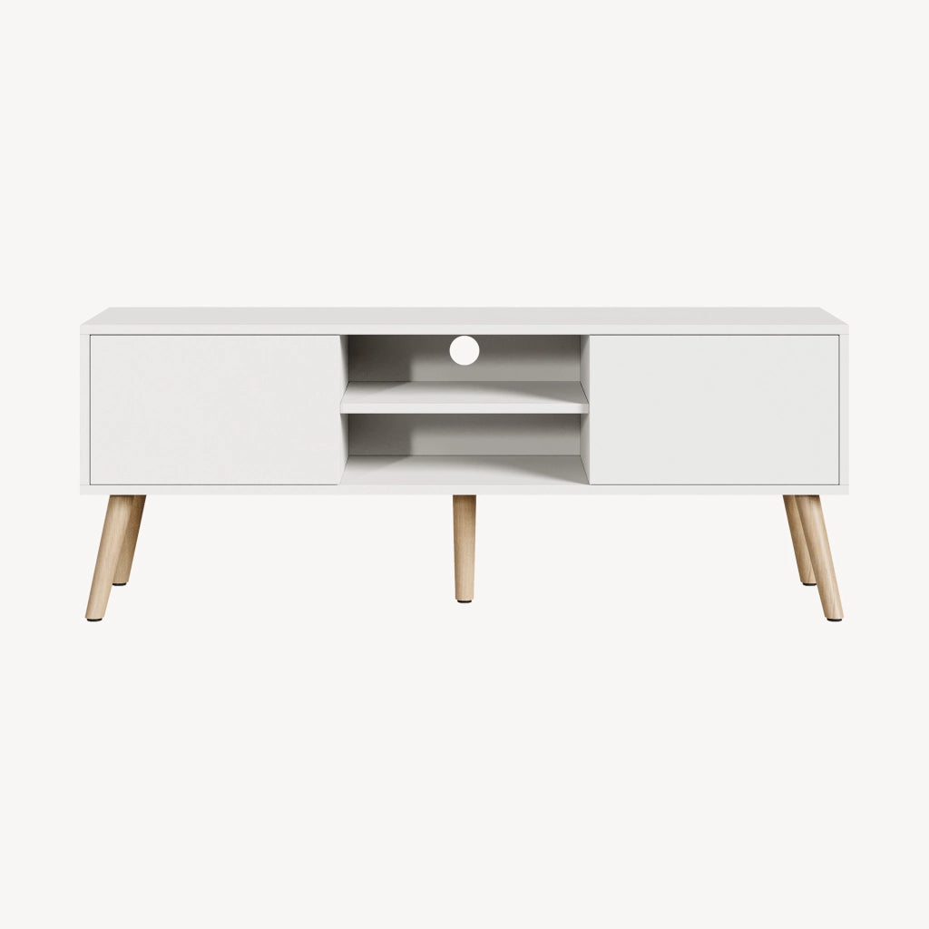 Mobile Porta TV Eskilstuna a 2 Ante e Ripiani 120 x 30 x 47 cm - Bianco [en.casa]
