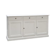 Madia credenza arte povera 3 porte legno bianco 156x42x85 (1382) - Mobili 2G