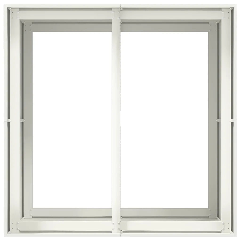 Fioriera-Vaso-Contenitore per Piante Bianca 80x80x80 cm in Acciaio