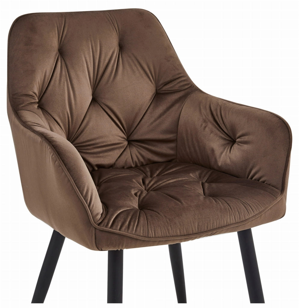 Sedia VALORA LUKK - Elegante velluto marrone per soggiorno, cucina, sala da pranzo