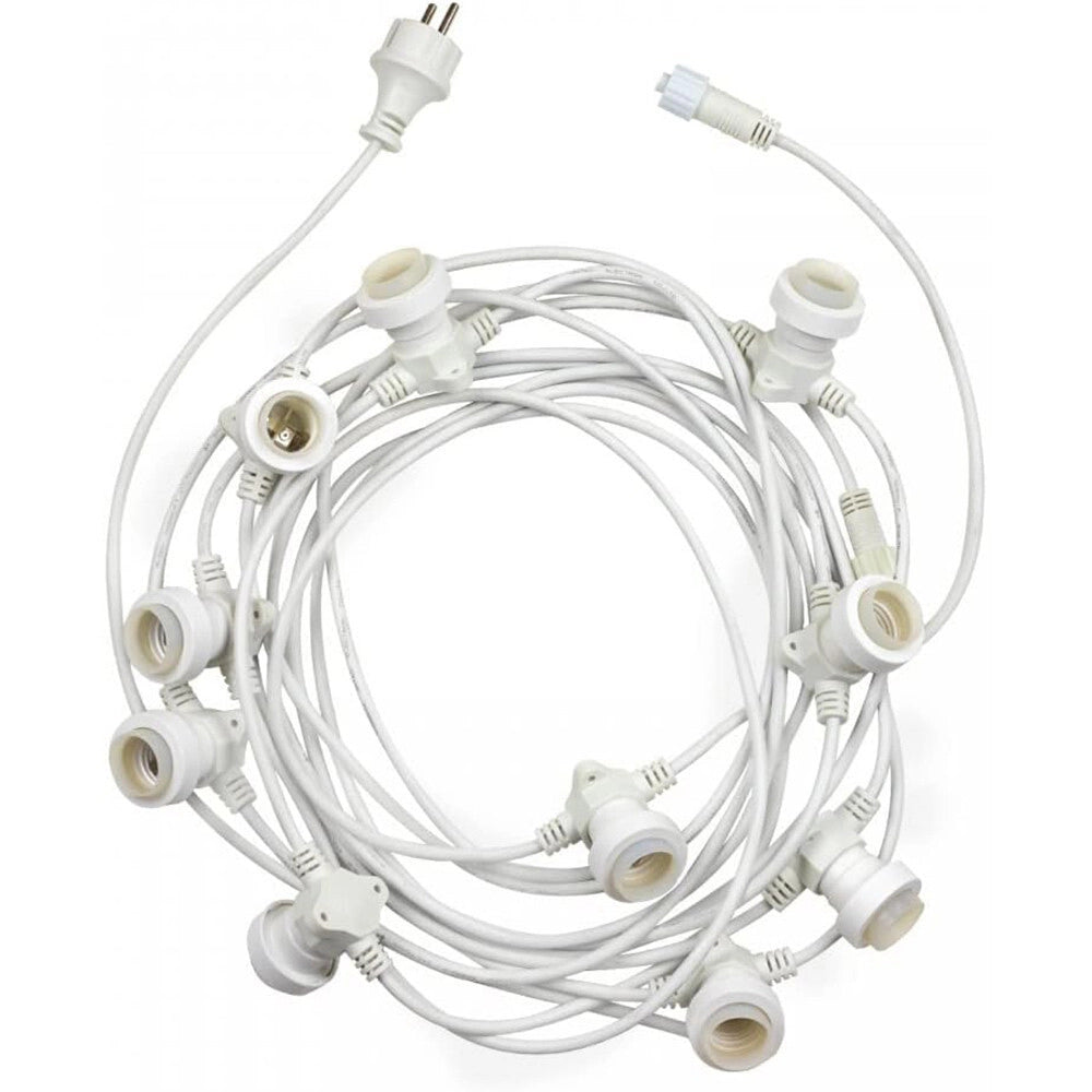 Trade Shop - Catena Luminosa Con 10 Portalampada E27 Luci Decorative Prolungabile Ip54 P01-s01-10 -