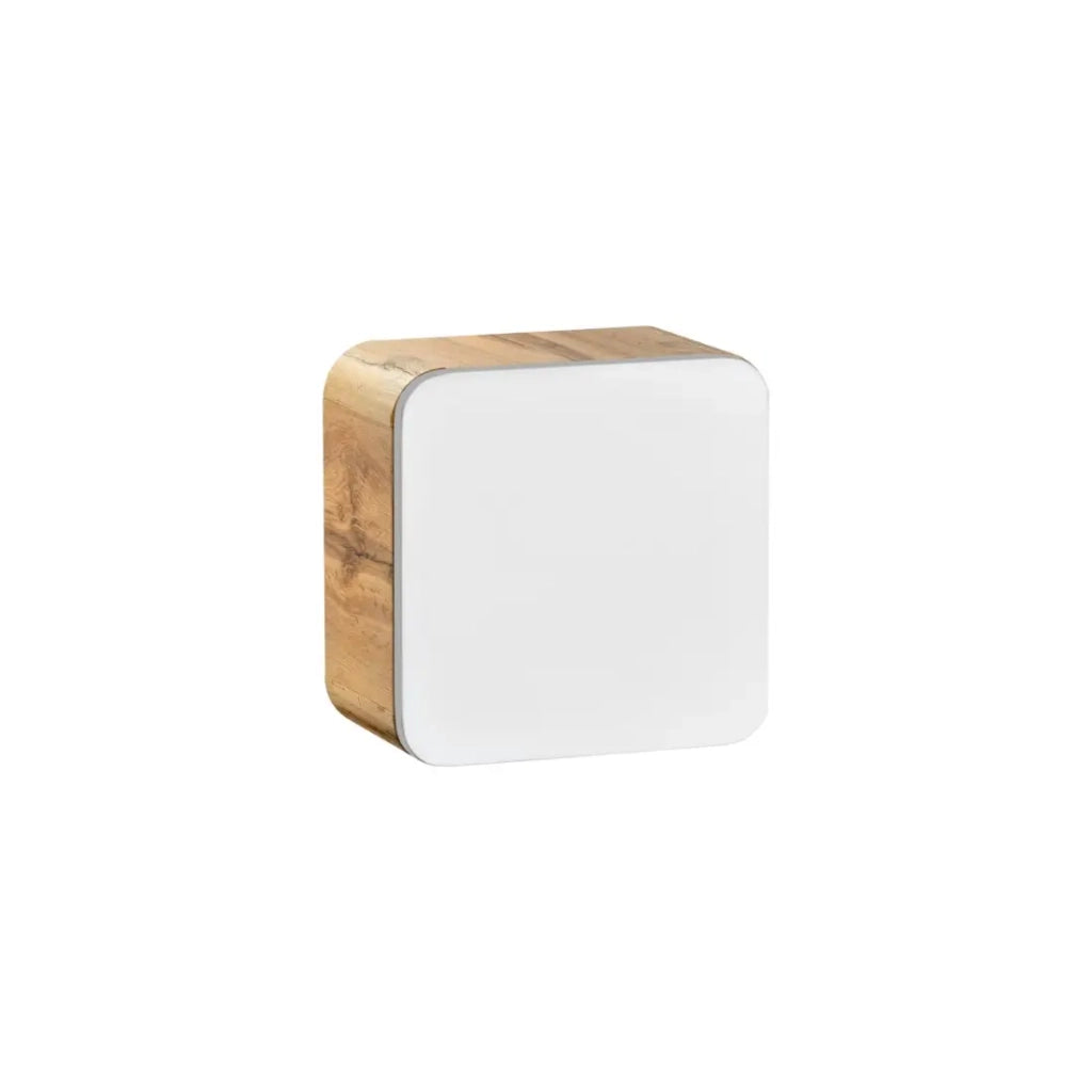 Mobile bagno ERBANO – Rovere chiaro e bianco lucido – 35x35 cm – 1 porta – Da appendere