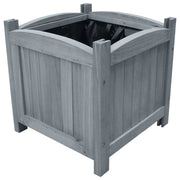 Fioriera rialzata per piante e fiori giardino 2 pezzi 30 x 30 x 30 cm legno massello di abete 02_0001337