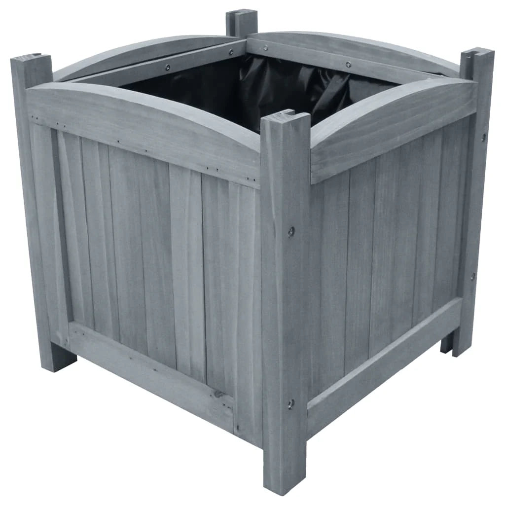 Fioriera rialzata per piante e fiori giardino 2 pezzi 30 x 30 x 30 cm legno massello di abete 02_0001337