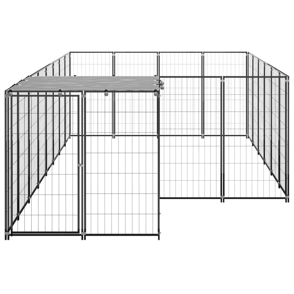 Recinto per animali da esterno per cani 8,47 m² 110 cm acciaio nero 02_0000558