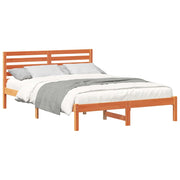 Letto matrimoniale | Letto per adulti | Struttura del letto Marrone cerato 140 x 220 cm Pino massello