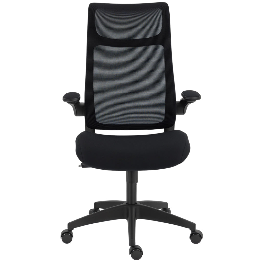 Sedia da ufficio ergonomica con schienale in rete e braccioli 3D ¨C zephmum ¨C Nero