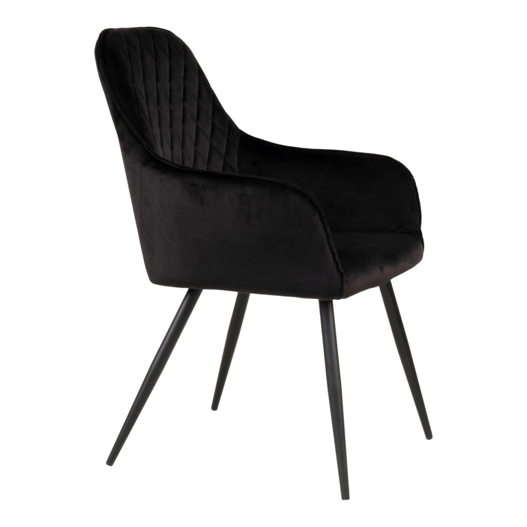 Set di 2 Sedie Harbo, Nero, Velluto, 65x57x87 cm