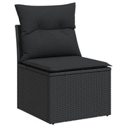 Sedia da giardino senza braccioli con cuscini nera in polyrattan CFW6027397