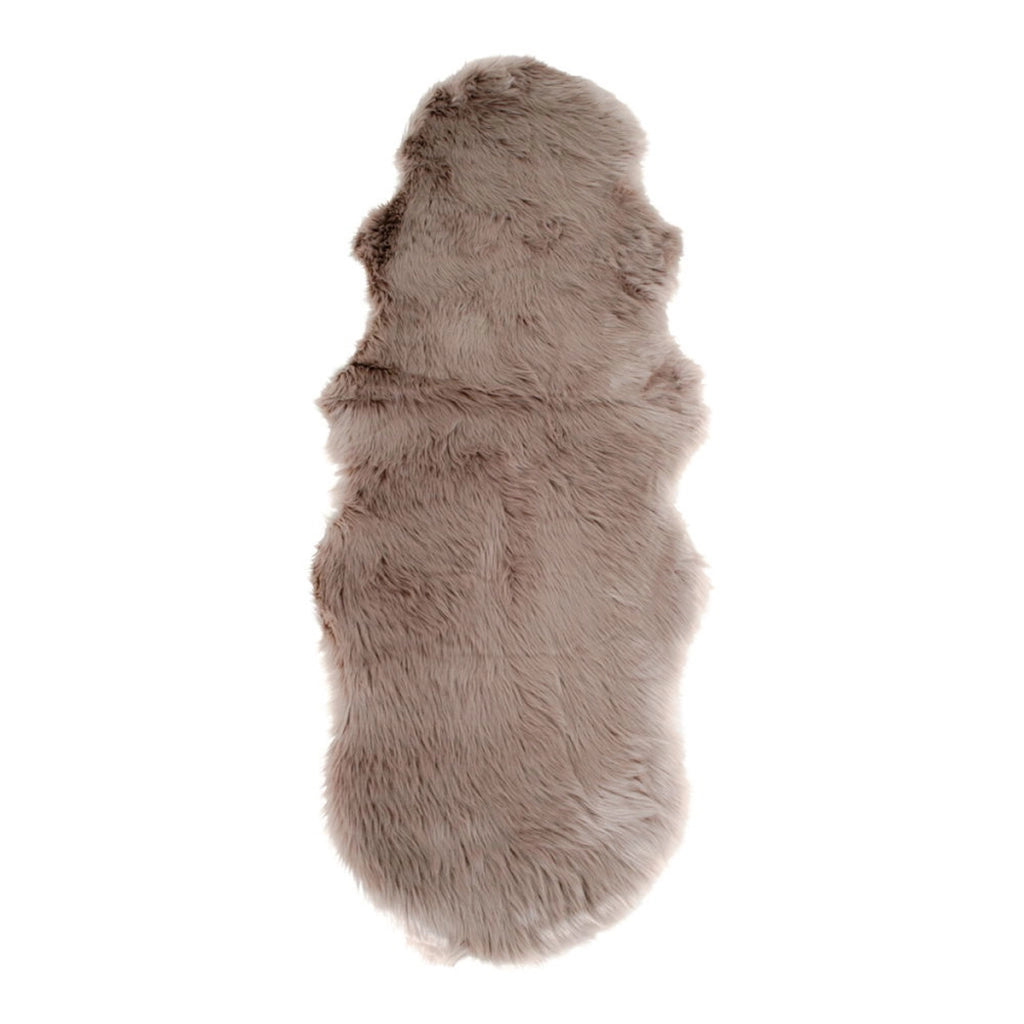 Tappeto Asimmetrico Lambskin, Marrone, Poliestere, 180x60x6,5 cm
