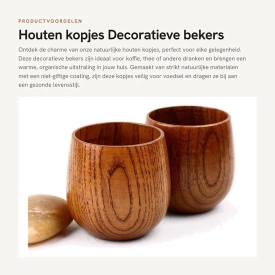 Due Coppe in Legno Decorative - 2 Pezzi - Hout Sostenibile - Isolante Termico - Verniciatura Non Tossica