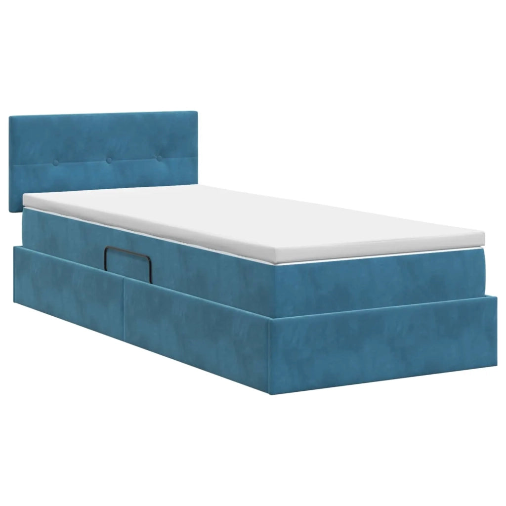 Letto con Contenitore Blu Scuro 100 x 200 cm Velluto 3458791