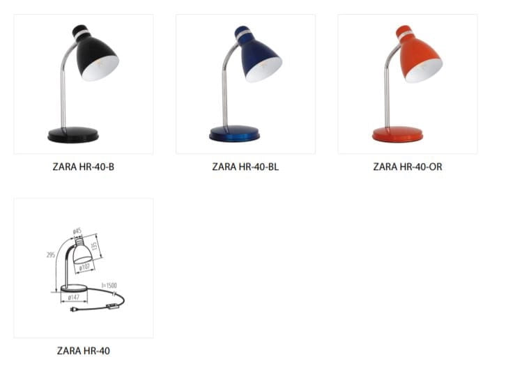 Lampada da scrivania Kanlux ZARA 7561 cromo/nero E14