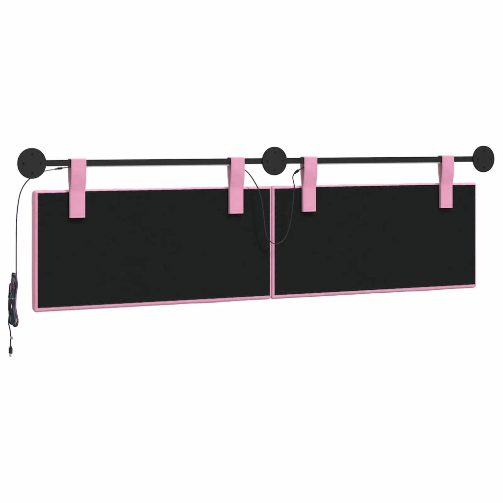 Testiera sospesa Con luce LED Rosa Tessuto