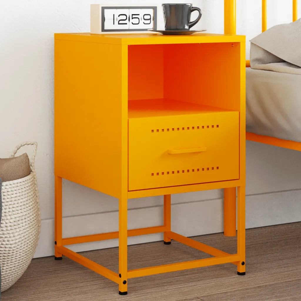 Comodino Giallo Senape 36x39x60,5 cm in Acciaio 846560