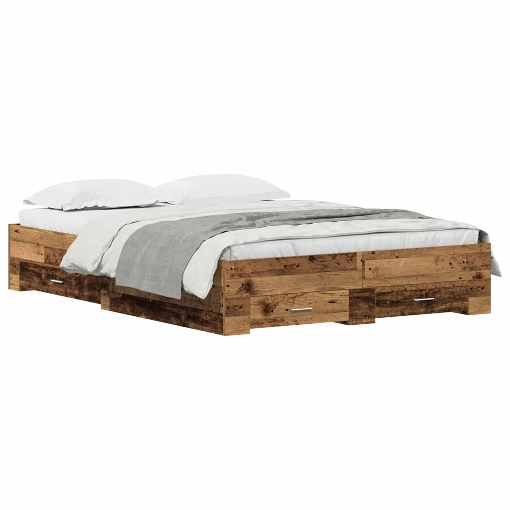 Struttura del letto con cassetto Legno vecchio 140 x 190 cm 3333972