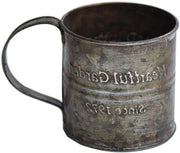 Emme di zinco con manico - Vaso metallico rustico - Emme decorativa in lamiera per decorazioni di festa e matrimoni