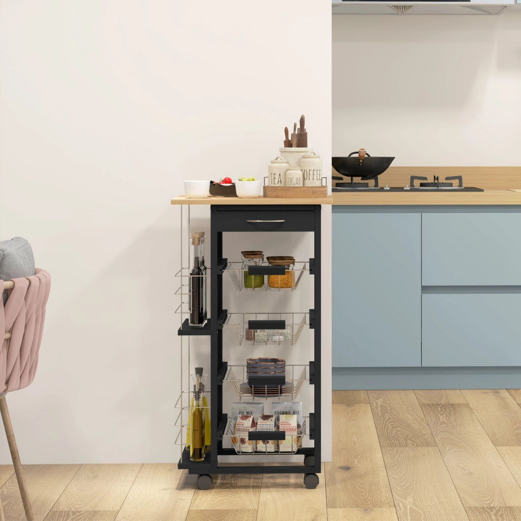 Carrello Multiusos ¨C zephmum ¨C Nero 47x37x83 cm
