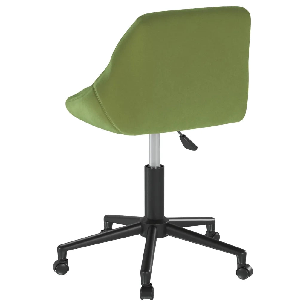 vidaXL Sedia da Ufficio Girevole Verde Chiaro in Velluto