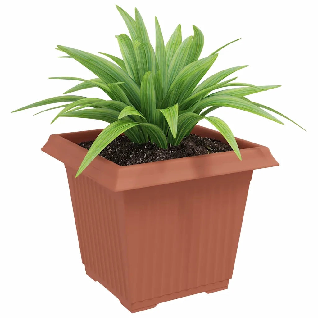 Vaso quadrato per fiori 24 pcs Rosso Mattone 33 x 33 x 26 cm