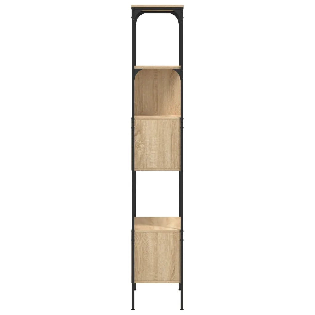 Libreria 5 Ripiani-Scaffale per Libri-Mobile di Stoccaggio Rovere Sonoma 76x33x188,5cm Legno Multistrato