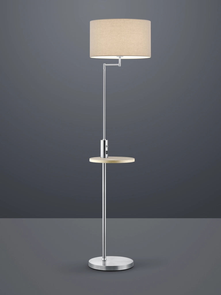 Lampada Piantana 6W Snodo Ricarica USB Smartphone Acciaio Claas GD Trio