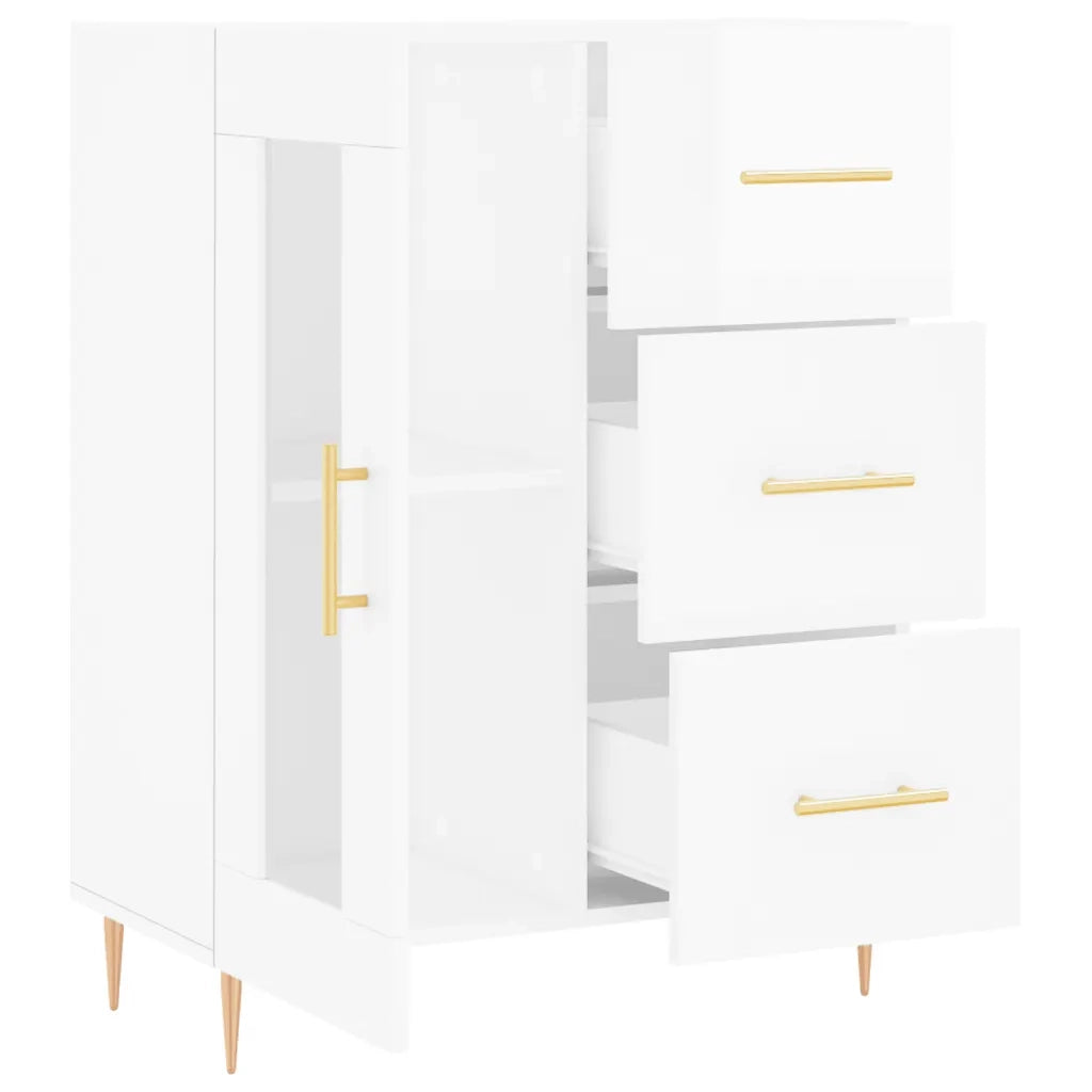 Credenza 69,5x34x90 cm in Legno Multistrato Bianco Lucido 828030